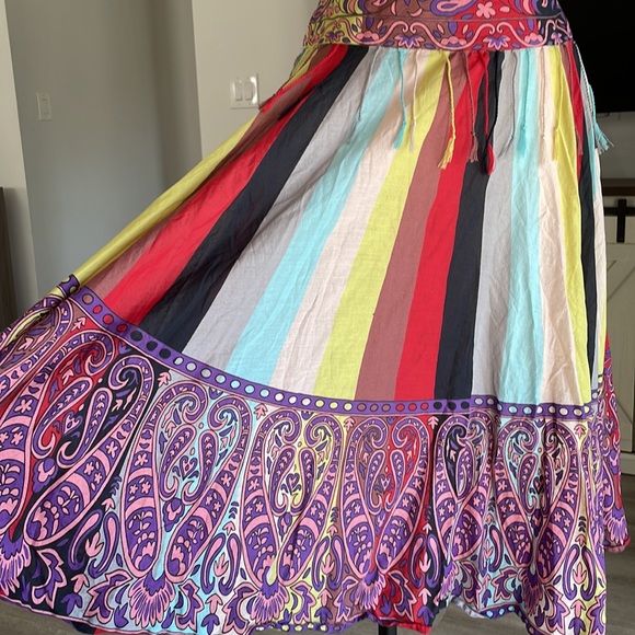 J. Peterman Bohemian Boho MIDI Skirt Size 6 - Picture 2 of 8